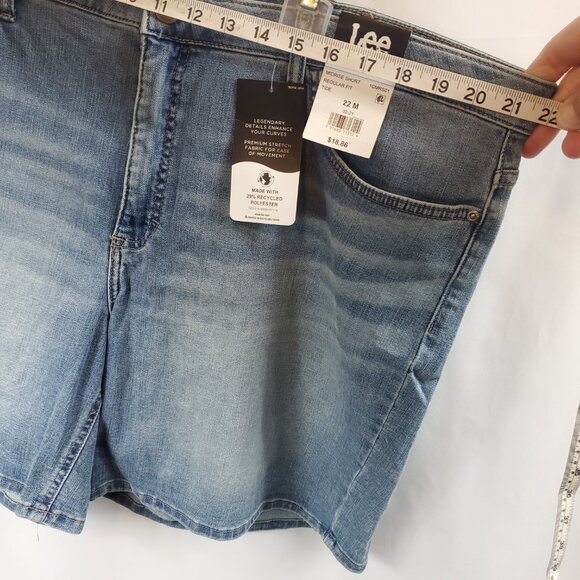 Lee Womens Light Blue Wash Denim Shorts Midrise Short Sz 22M Reg Fit NWT - Picture 7 of 9